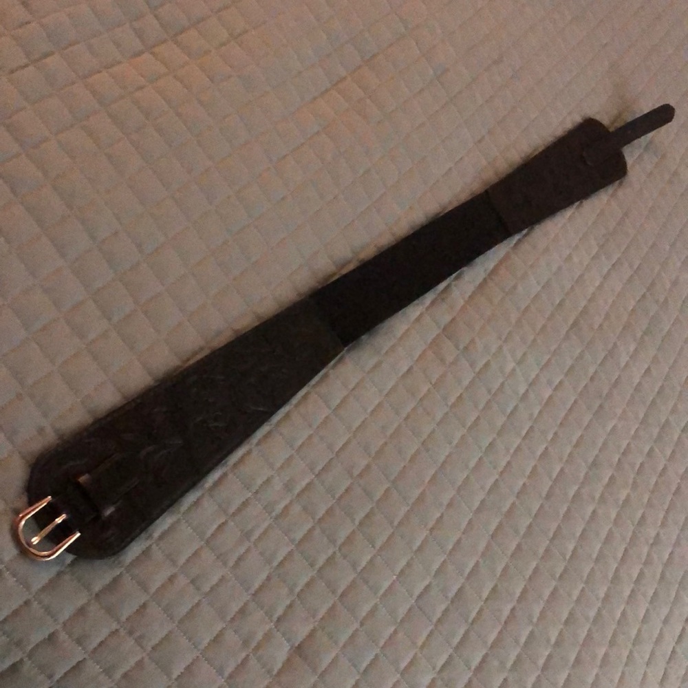 Fan belt leather and stretchy on the inside